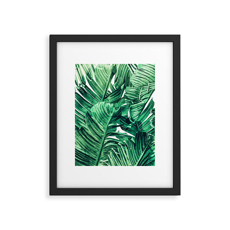 Tropical State of Mind | Watercolor Palm Banana Leaves Painting | Botanical Jungle Bohemian Plants Framed Art Print Gallery Image 4