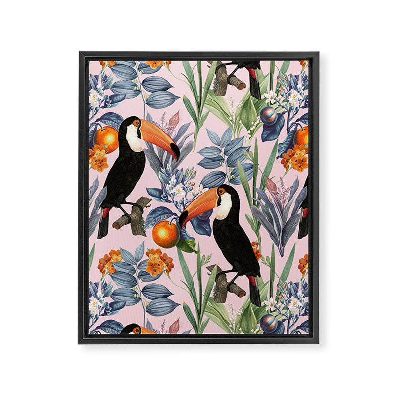 Tucan Garden #pattern #illustration Framed Canvas Print Gallery Image 6