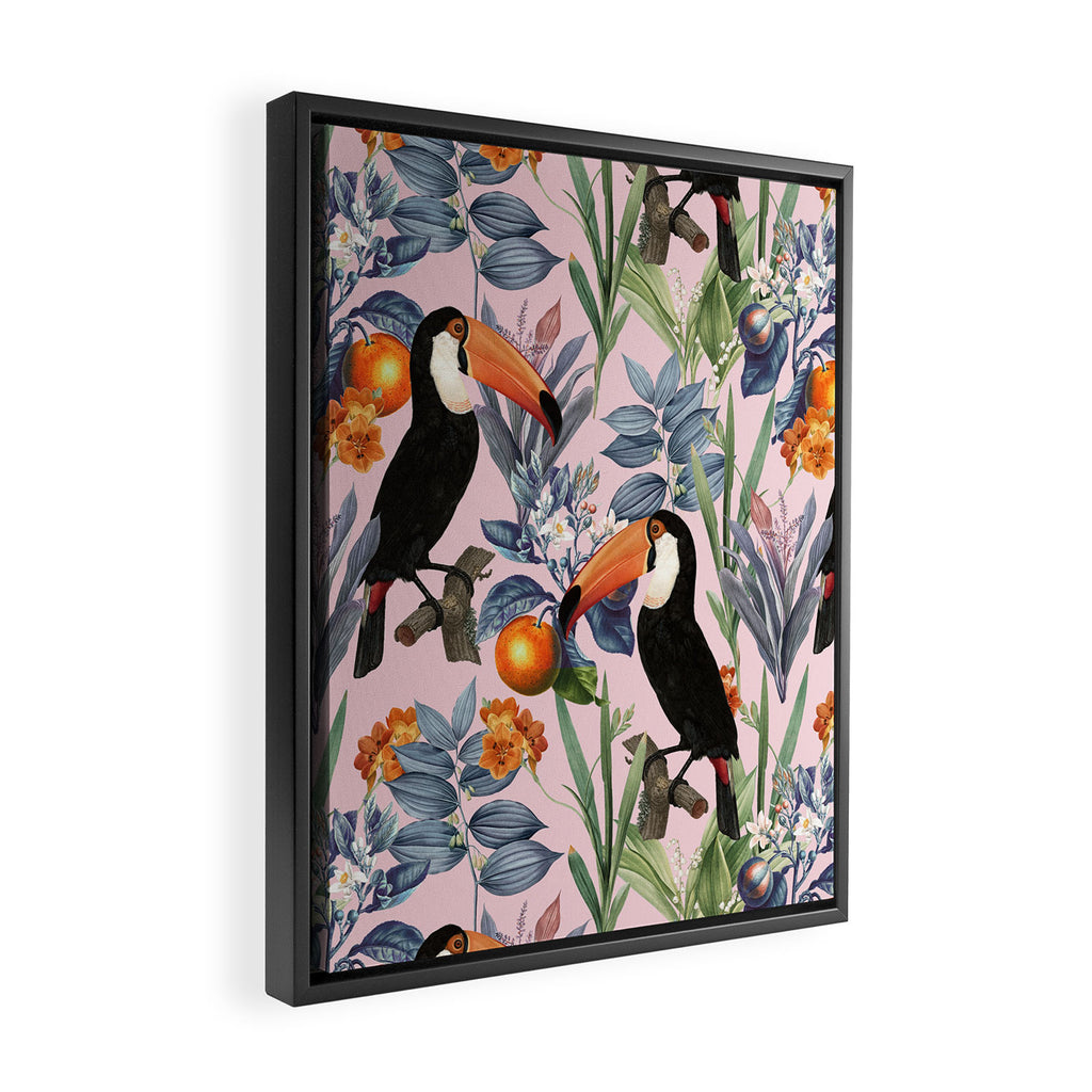 Tucan Garden #pattern #illustration Framed Canvas Print Gallery Image 2