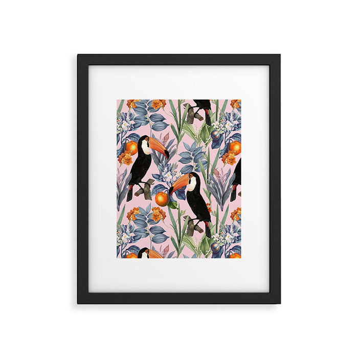 Tucan Garden #pattern #illustration Framed Art Print Gallery Image 1