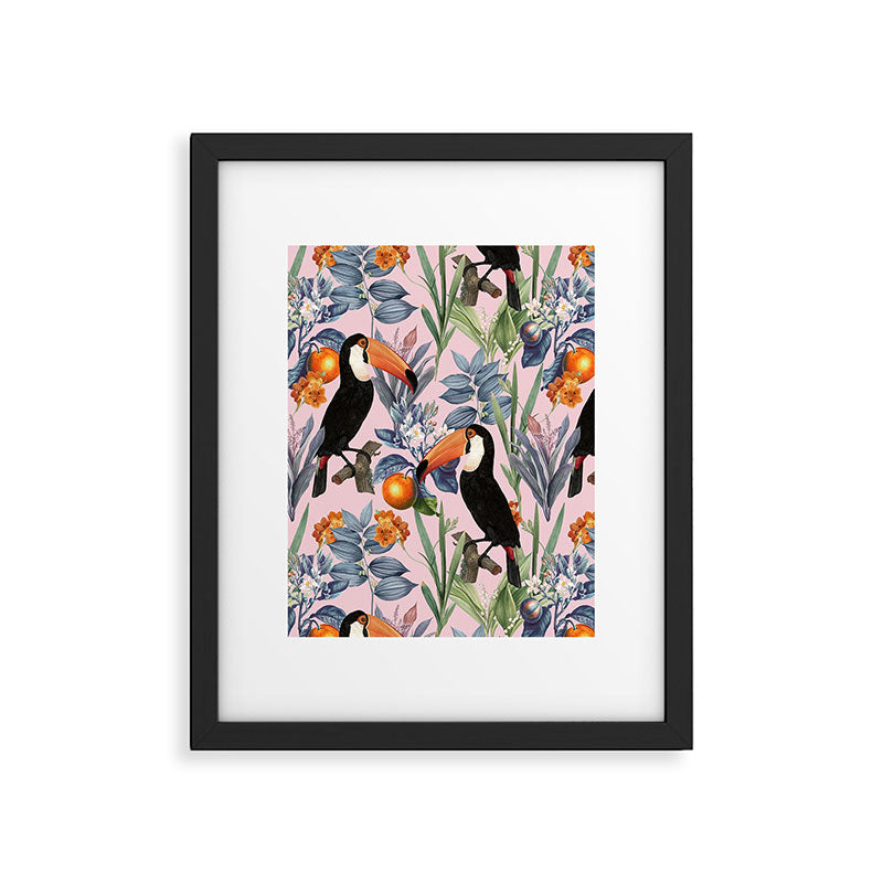 Tucan Garden #pattern #illustration Framed Art Print Gallery Image 4