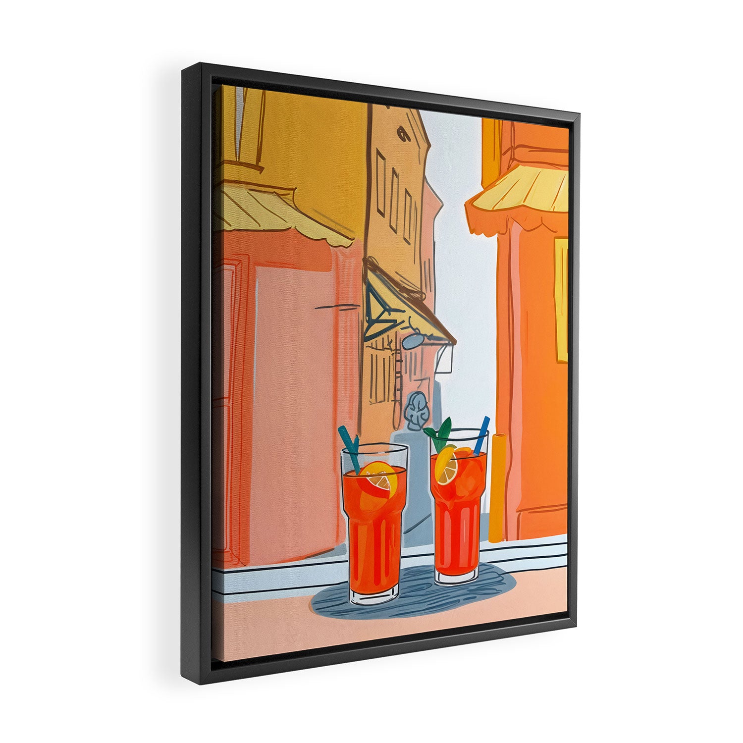 Two Aperols Please Framed Canvas Print Gallery Image 2