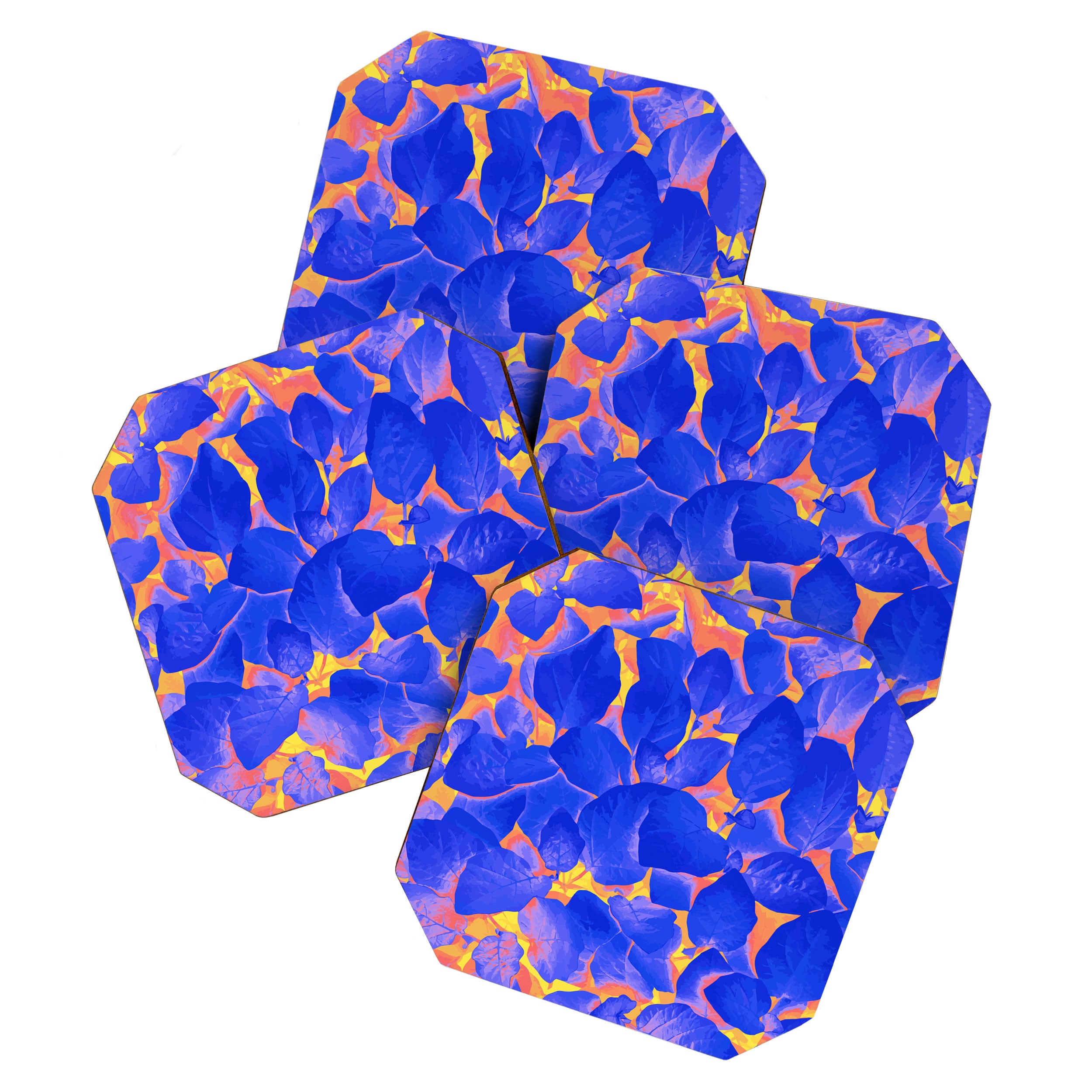 Supercontrast, Pop of Color Ultraviolet Nature, Floral Graphic Design Coaster Gallery Image 1