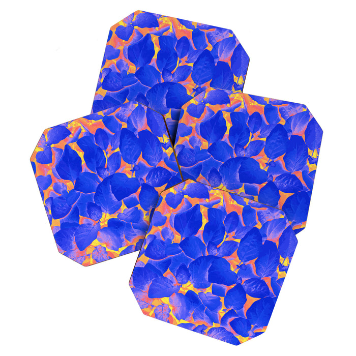 Supercontrast, Pop of Color Ultraviolet Nature, Floral Graphic Design Coaster Gallery Image 1