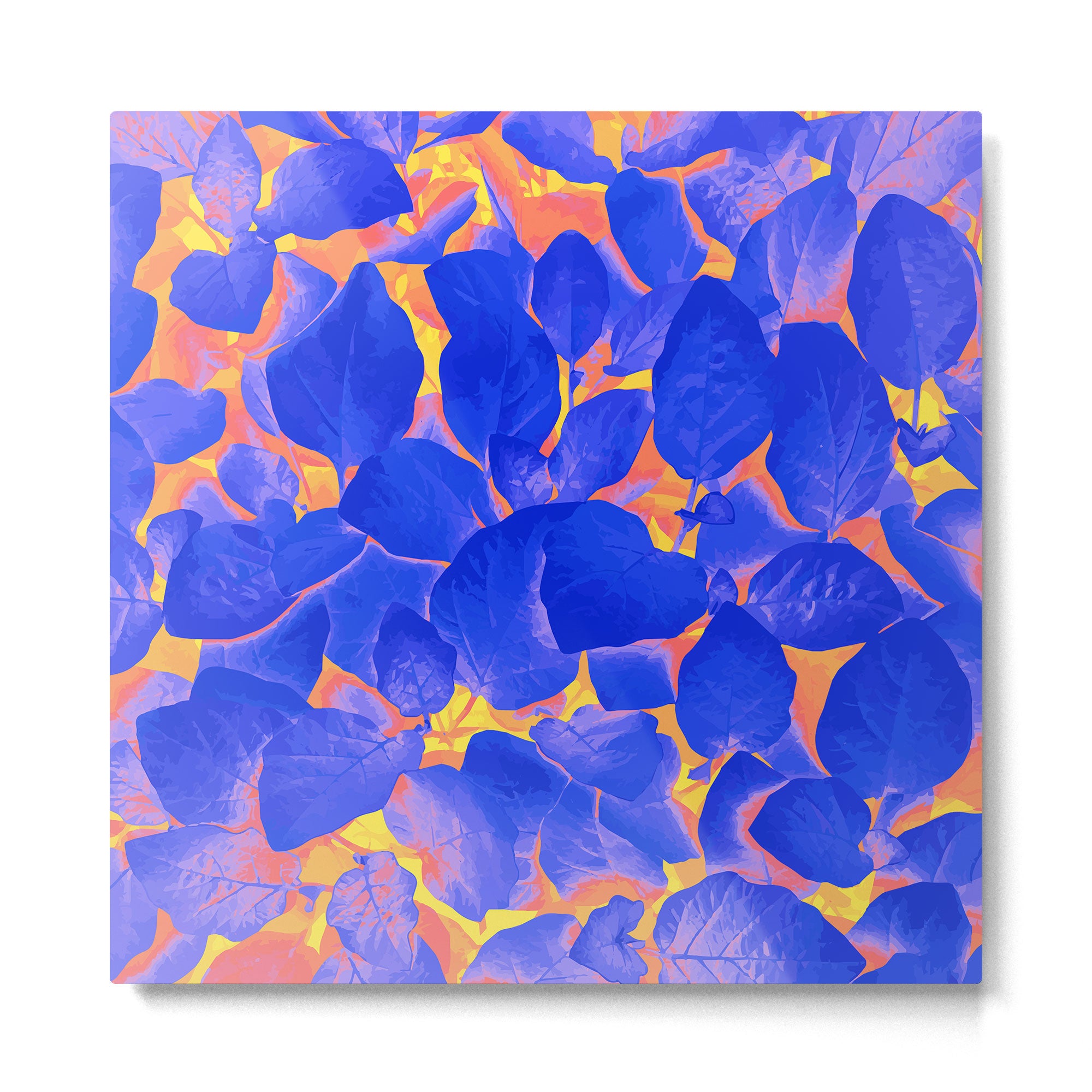 Supercontrast, Pop of Color Ultraviolet Nature, Floral Graphic Design Metal Print Gallery Image 2