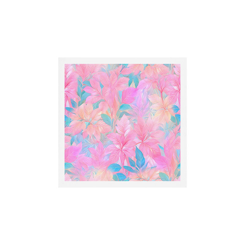 Unicorn Garden, Iridescent Holographic Soft Pastel Gradient, Yoga Meditation Mindfulness Spiritual, Eclectic Pink Botanical Nature Plants Forest Graphic Design Pattern Art Print Gallery Image 1