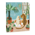Urban Jungle Illustration, Tiger Home Decor, Woman & Modern Bohemian Wildlife Painting Canvas Print Gallery Image 8