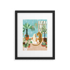 Urban Jungle Illustration, Tiger Home Decor, Woman & Modern Bohemian Wildlife Painting Framed Art Print Gallery Image 6