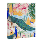 Utopia, Tropical Wildlife Animals, Flamingo Peacock Seagull Vintage Botanical Palm Canvas Print Gallery Image 6