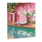 Vacay Villa | Blush Pink Summer Architecture | Tropical Travel Building | Palm Bohemian Resort Canvas Print Gallery Image 8