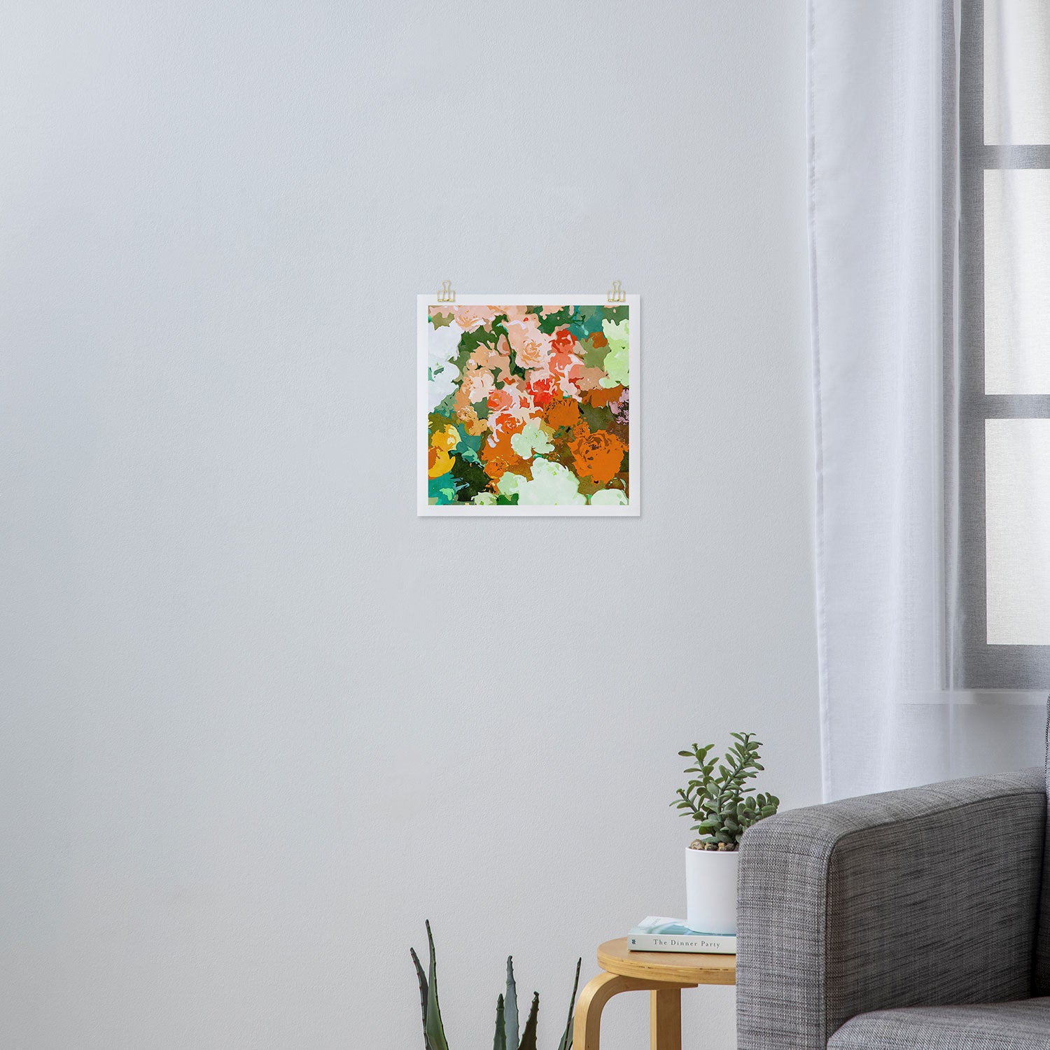 Velvet Floral, Summer Eclectic Botanical Blossom Blush Painting, Nature Colorful Garden Illustration Art Print Gallery Image 3