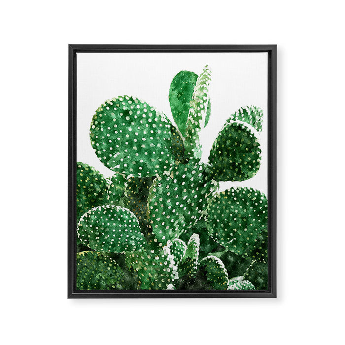 Velvet Cactus | Watercolor Botanical Plants | Minimal Boho Scandinavian Painting Framed Canvas Print Gallery Image 1