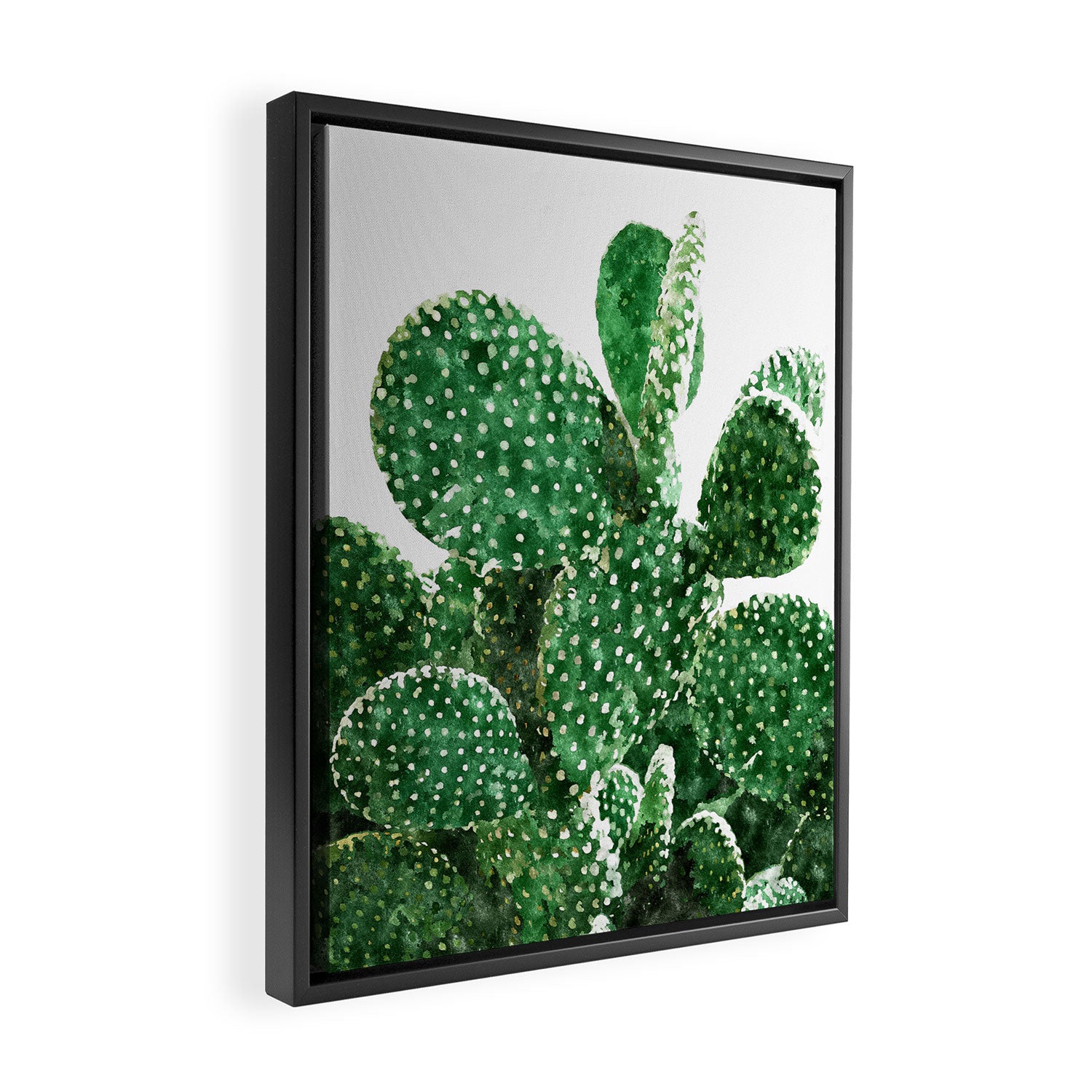 Velvet Cactus | Watercolor Botanical Plants | Minimal Boho Scandinavian Painting Framed Canvas Print Gallery Image 2