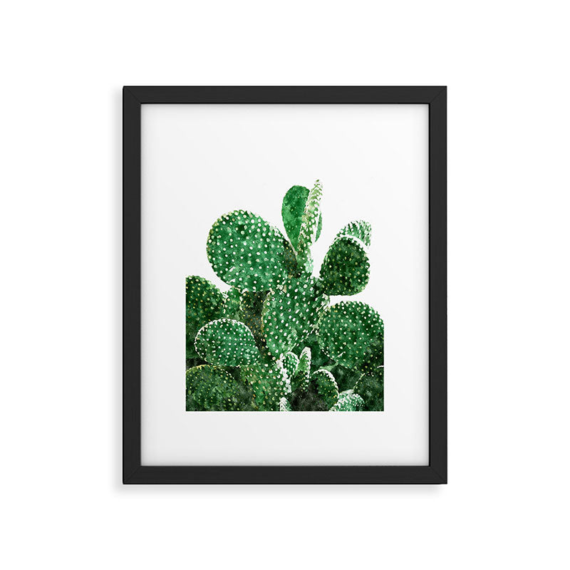 Velvet Cactus | Watercolor Botanical Plants | Minimal Boho Scandinavian Painting Framed Art Print Gallery Image 5