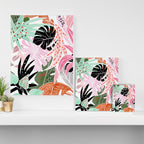 Veronica, Tropical Eclectic Bold Monstera Palm Illustration Nature Modern Colorful Jungle Canvas Print Gallery Image 3