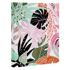 Veronica, Tropical Eclectic Bold Monstera Palm Illustration Nature Modern Colorful Jungle Canvas Print Gallery Image 3