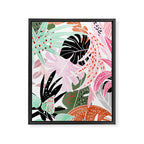 Veronica, Tropical Eclectic Bold Monstera Palm Illustration Nature Modern Colorful Jungle Framed Canvas Print Gallery Image 6