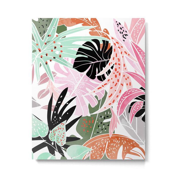 Veronica, Tropical Eclectic Bold Monstera Palm Illustration Nature Modern Colorful Jungle Metal Print Gallery Image 1