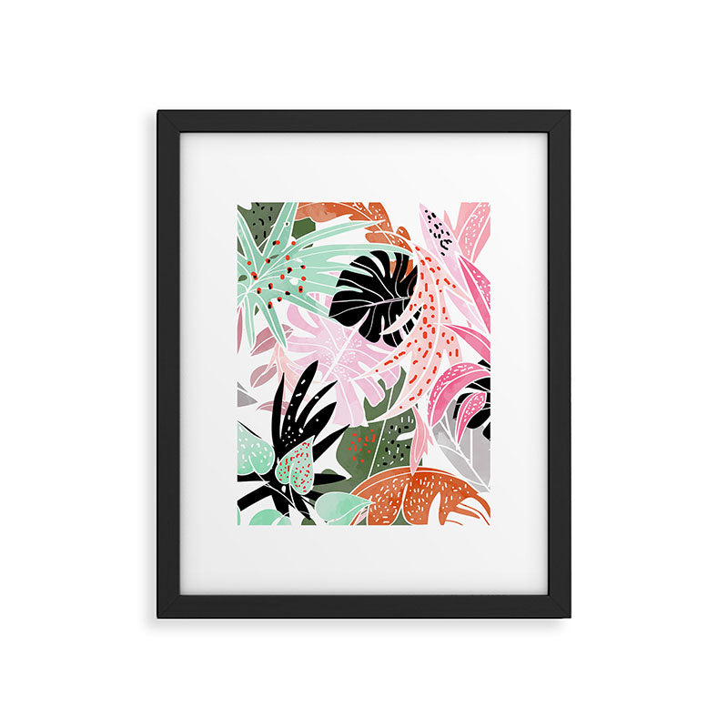 Veronica, Tropical Eclectic Bold Monstera Palm Illustration Nature Modern Colorful Jungle Framed Art Print Gallery Image 5