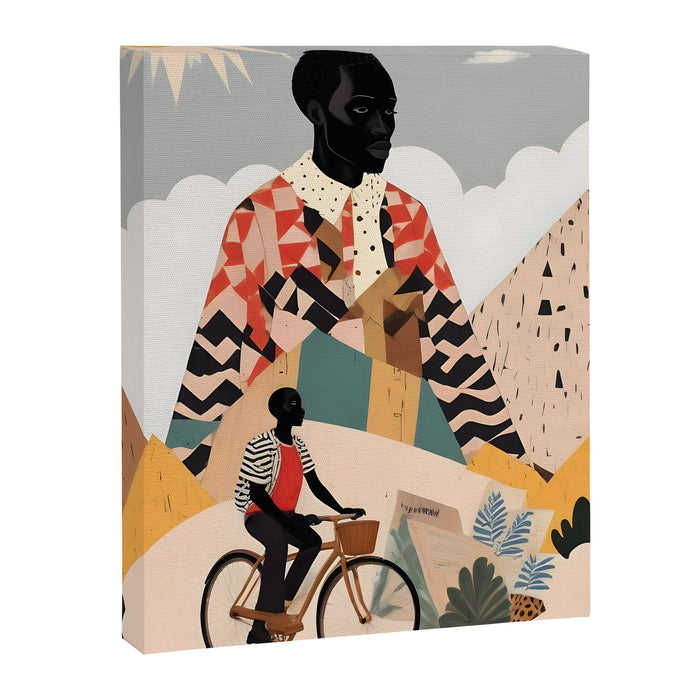 Virat Roop, Unimaginable Power God Divine Collage, Outdoors Adventure Travel Mountains, Nature Landscape Black Person Cycling Graphic Canvas Print Gallery Image 1