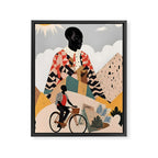 Virat Roop, Unimaginable Power God Divine Collage, Outdoors Adventure Travel Mountains, Nature Landscape Black Person Cycling Graphic Framed Canvas Print Gallery Image 6