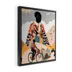 Virat Roop, Unimaginable Power God Divine Collage, Outdoors Adventure Travel Mountains, Nature Landscape Black Person Cycling Graphic Framed Canvas Print Gallery Image 2