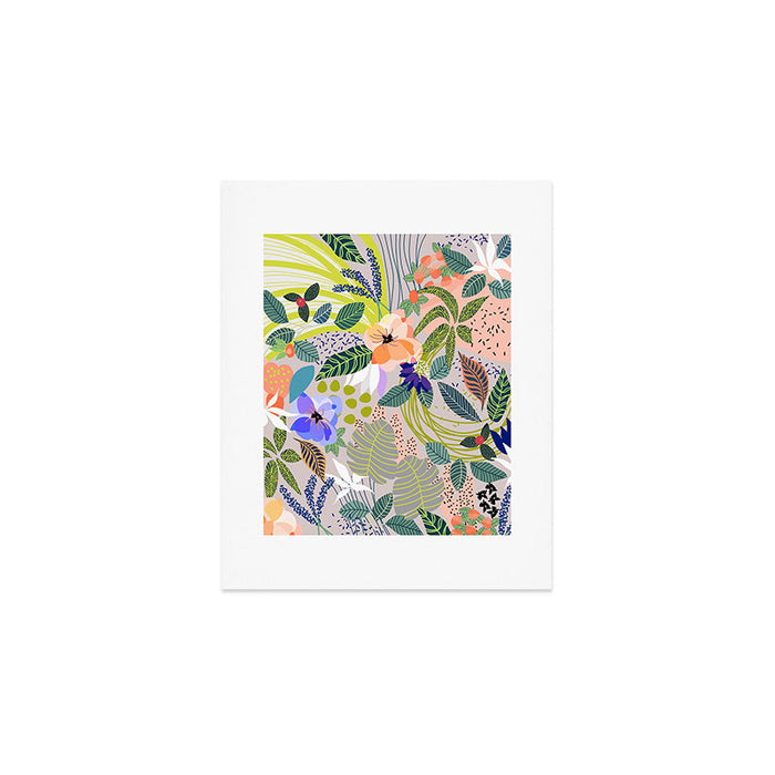 Wander, Floral Colorful Summer Modern Bohemian Illustration, Nature Blush Botanical Tropical Garden Art Print Gallery Image 1