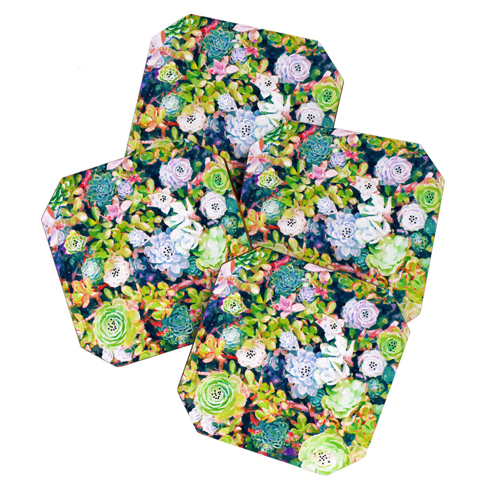Watercolor Succulents Coaster Gallery Image 1