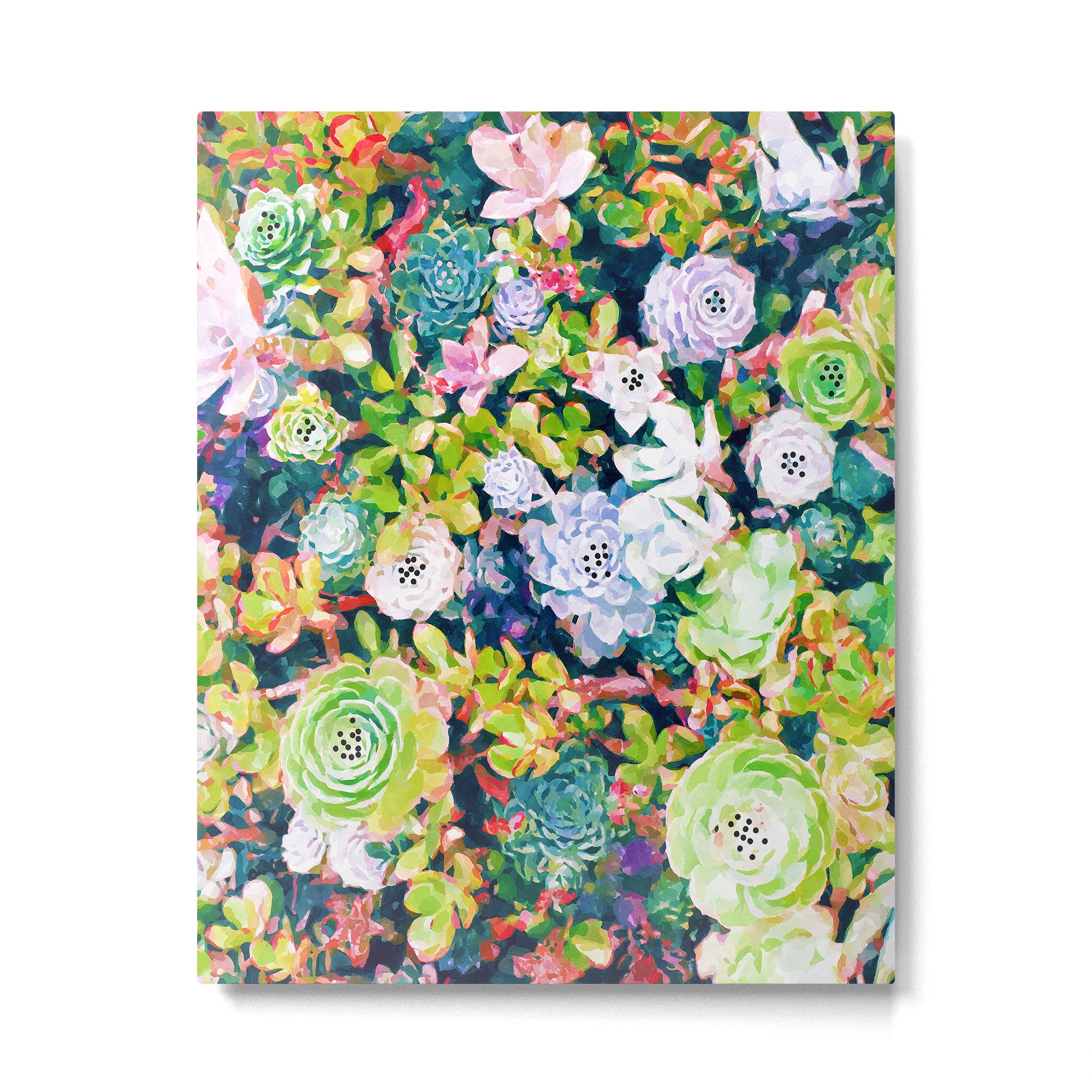 Watercolor Succulents Metal Print Gallery Image 4