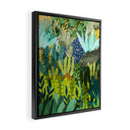 Wild Jungle Painting, Forest Dark Botanical Nature, Plants Tropical Eclectic Modern Illustration Framed Canvas Print Gallery Image 2