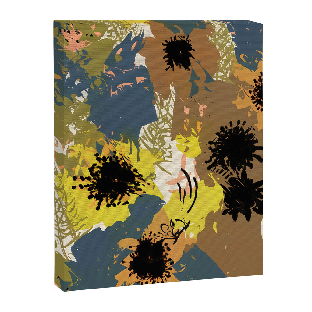 Yellow Ochre Florals Canvas Print Gallery Image 6