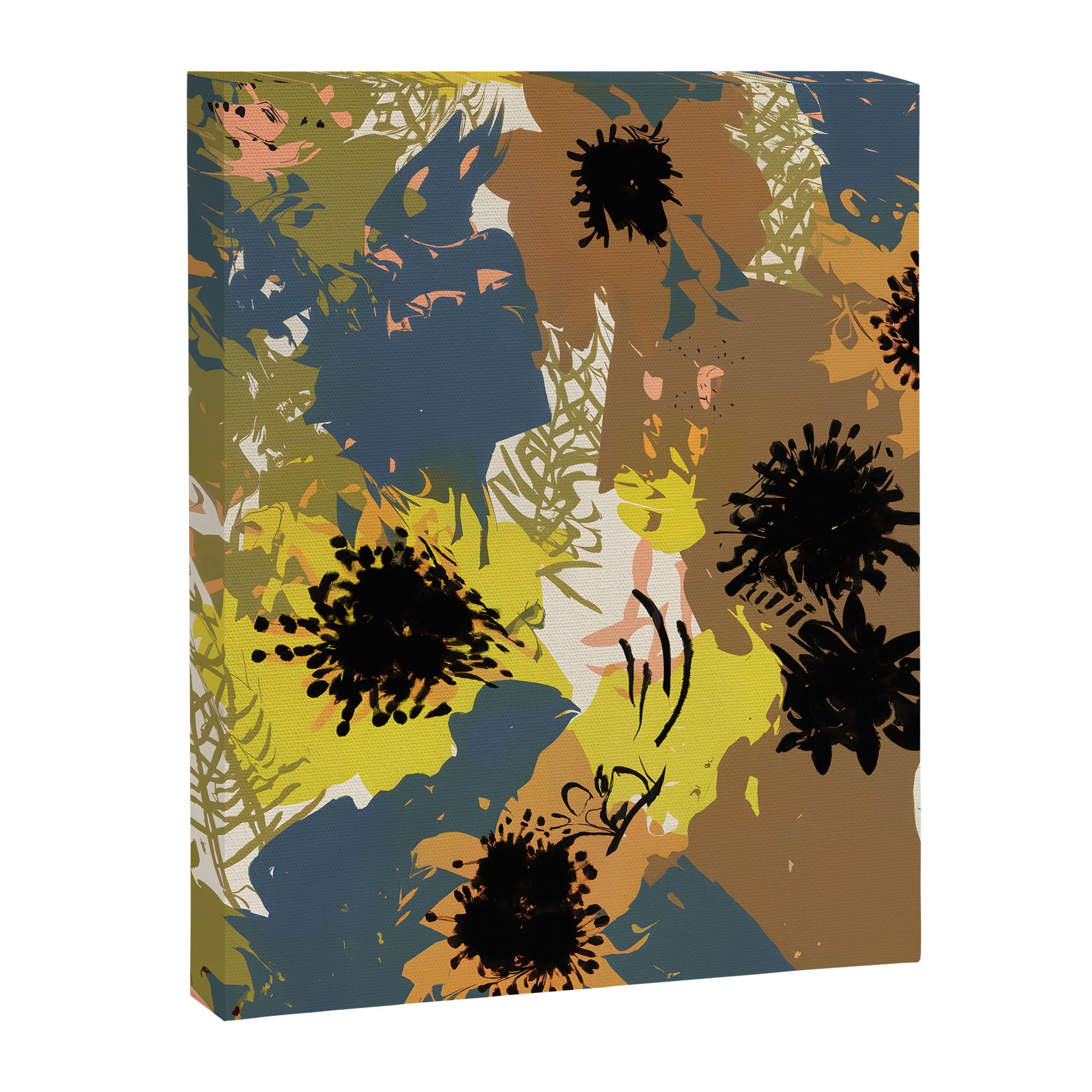 Yellow Ochre Florals Canvas Print Gallery Image 6
