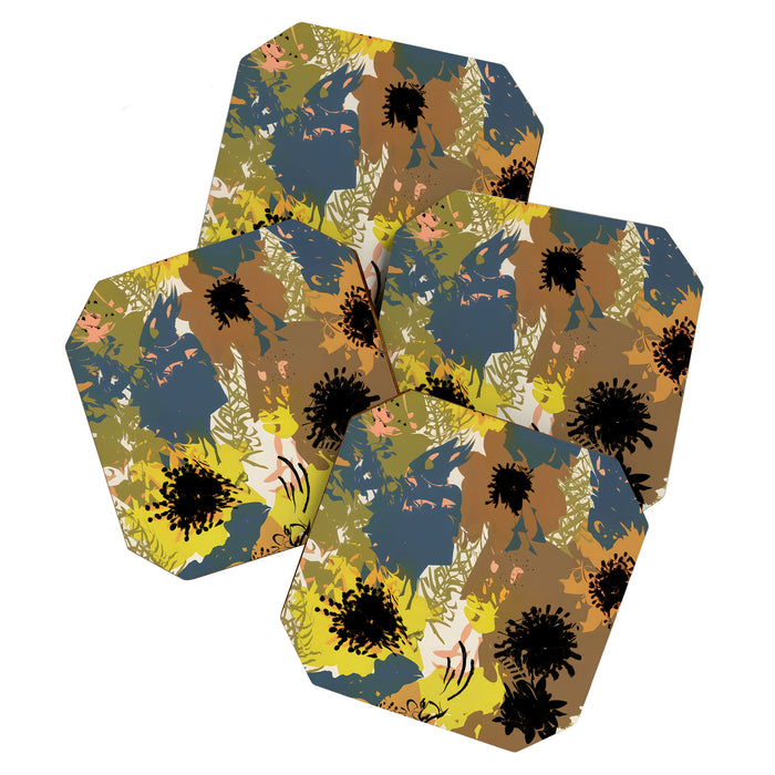 Yellow Ochre Florals Coaster Gallery Image 1