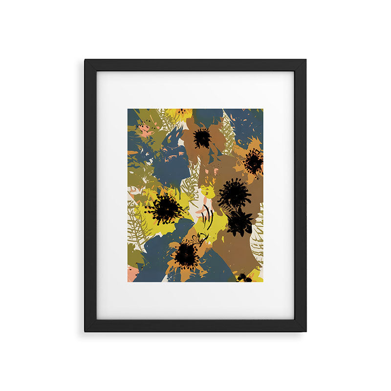 Yellow Ochre Florals Framed Art Print Gallery Image 5