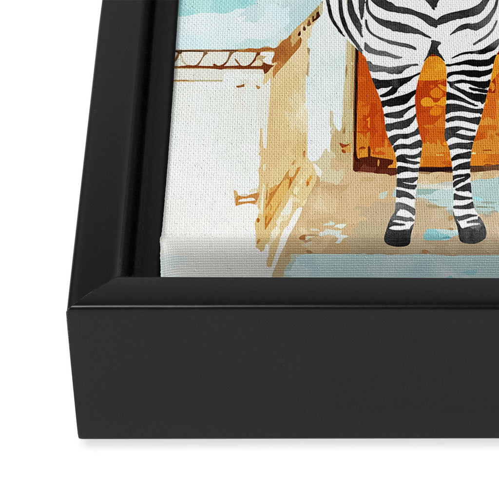 Zebra - Take Your Stripes Wherever You Go Framed Canvas Print Gallery Image 3