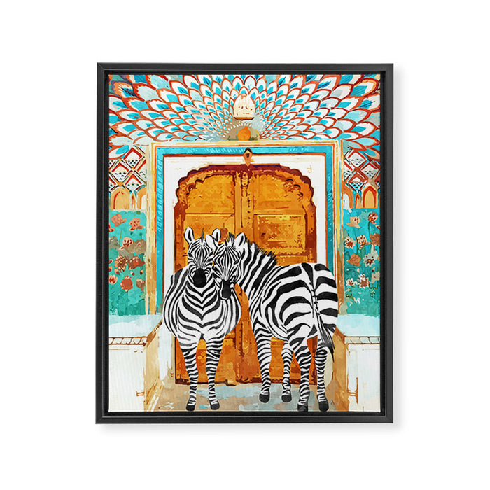 Zebra - Take Your Stripes Wherever You Go Framed Canvas Print Gallery Image 1