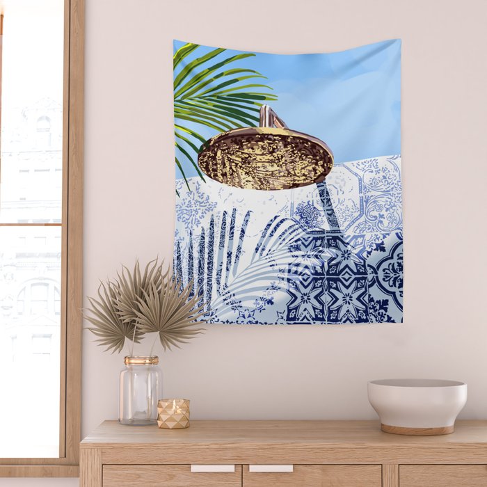 Tropical Shower Wall Tapestry Gallery Image 2