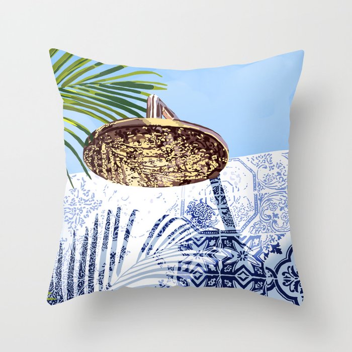 Tropical Shower Throw Pillow Gallery Image 1