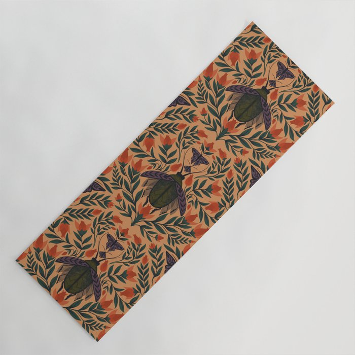 Beetle and Butterfly Botanical Design Yoga Mat Gallery Image 1