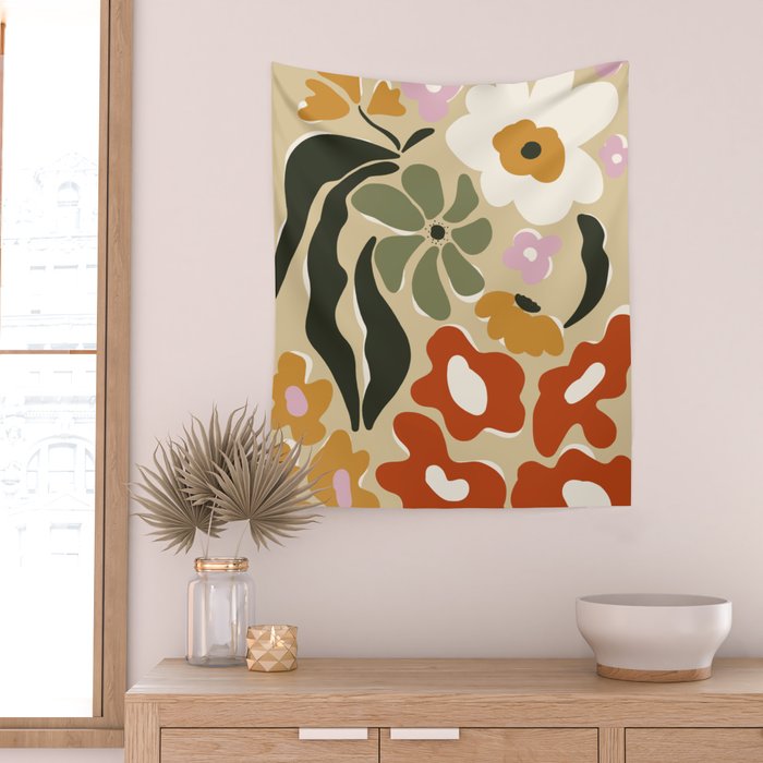 Mid-century garden Wall Tapestry Gallery Image 2