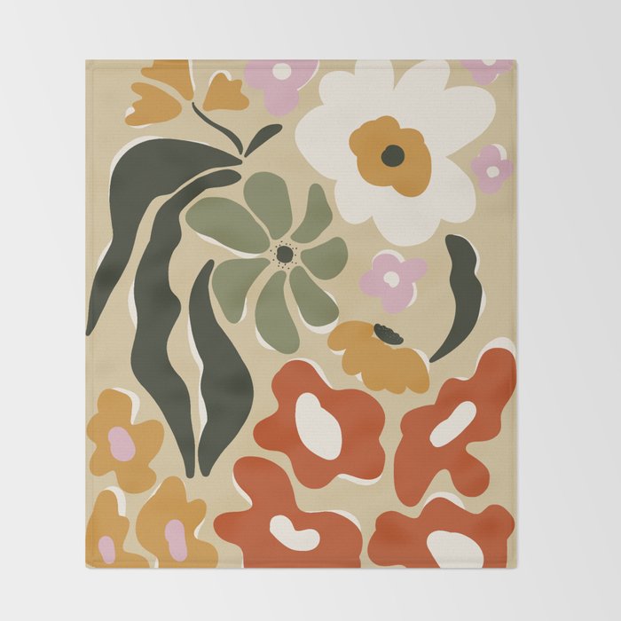 Mid-century garden Throw Blanket Gallery Image 2