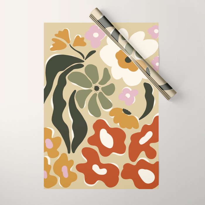 Mid-century garden Wrapping Paper Gallery Image 1