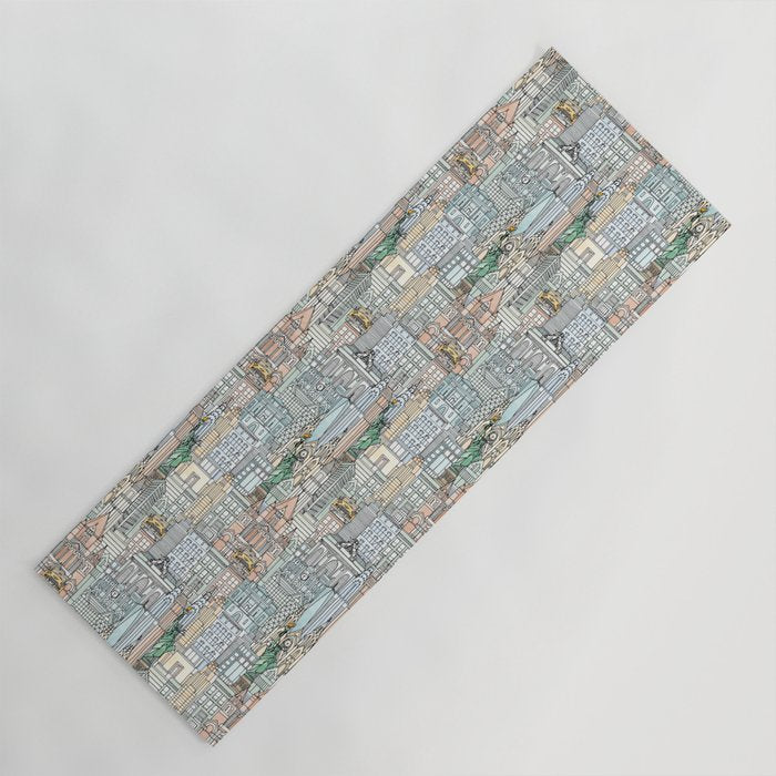 New York watercolor Yoga Mat Gallery Image 1