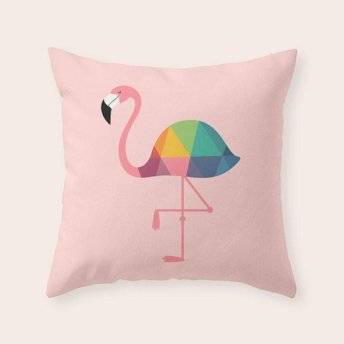 Rainbow Flamingo Throw Pillow Gallery Image 6