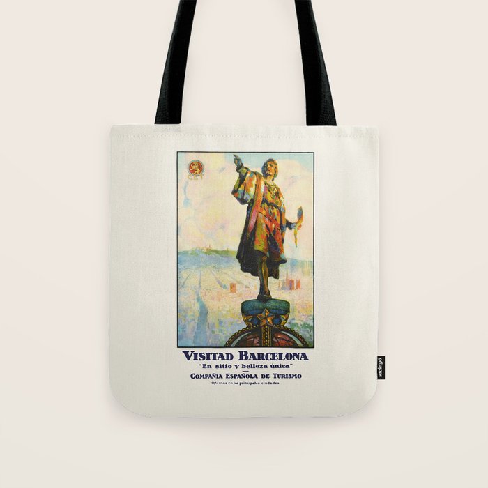 Barcelona Vintage travel poster, 1920s  Tote Bag Gallery Image 1