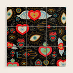 Milagro Love Hearts - Black Wood Wall Art Gallery Image 1