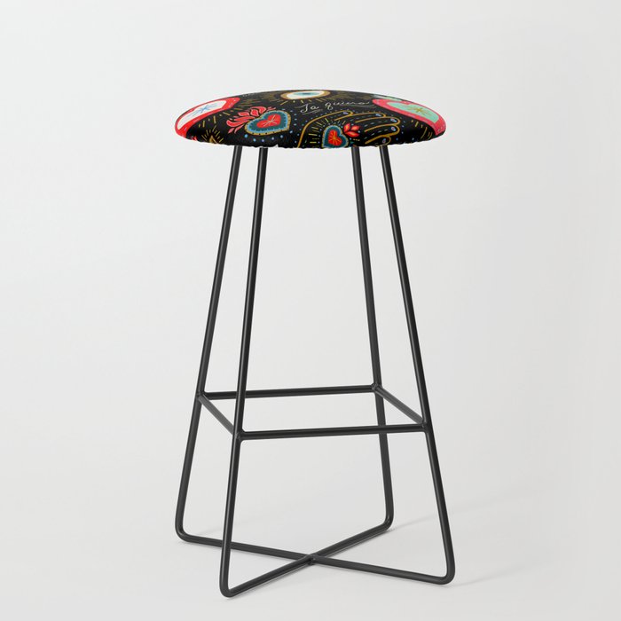 Milagro Love Hearts - Black Stool Gallery Image 1