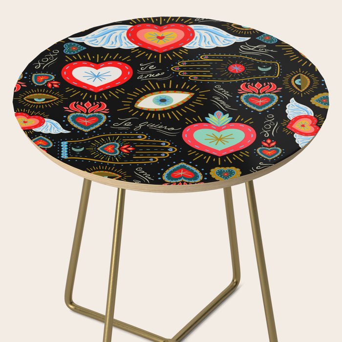 Milagro Love Hearts - Black Side Table Gallery Image 2