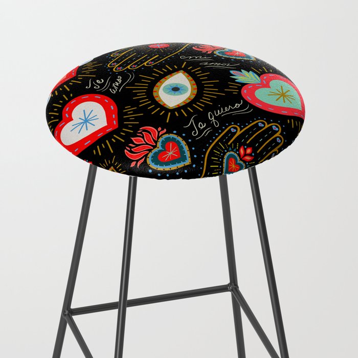 Milagro Love Hearts - Black Stool Gallery Image 2