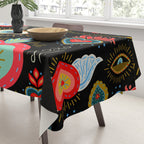 Milagro Love Hearts - Black Tablecloth Gallery Image 3